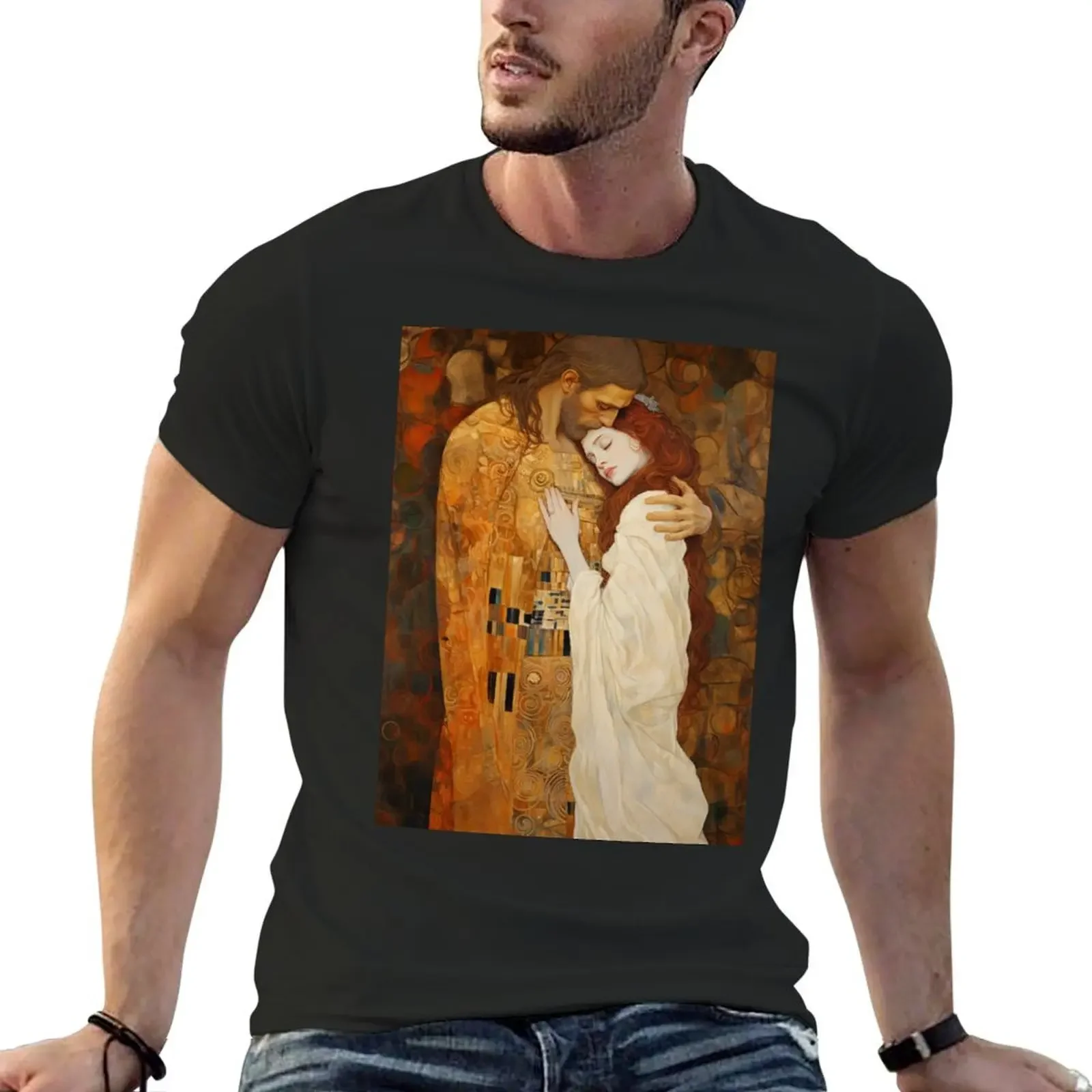 Transcendent Devotion - Mary Magdalene and Christ Embrace T-Shirt animal prinfor boys blue archive mens funny t shirts