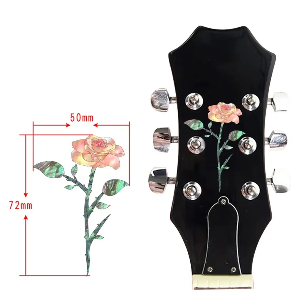 Indoor Guitar Sticker Decal Inlay Sticker Guitar Decorations Accessories Blue Rose Decal Guitar PVC Sticker DIY