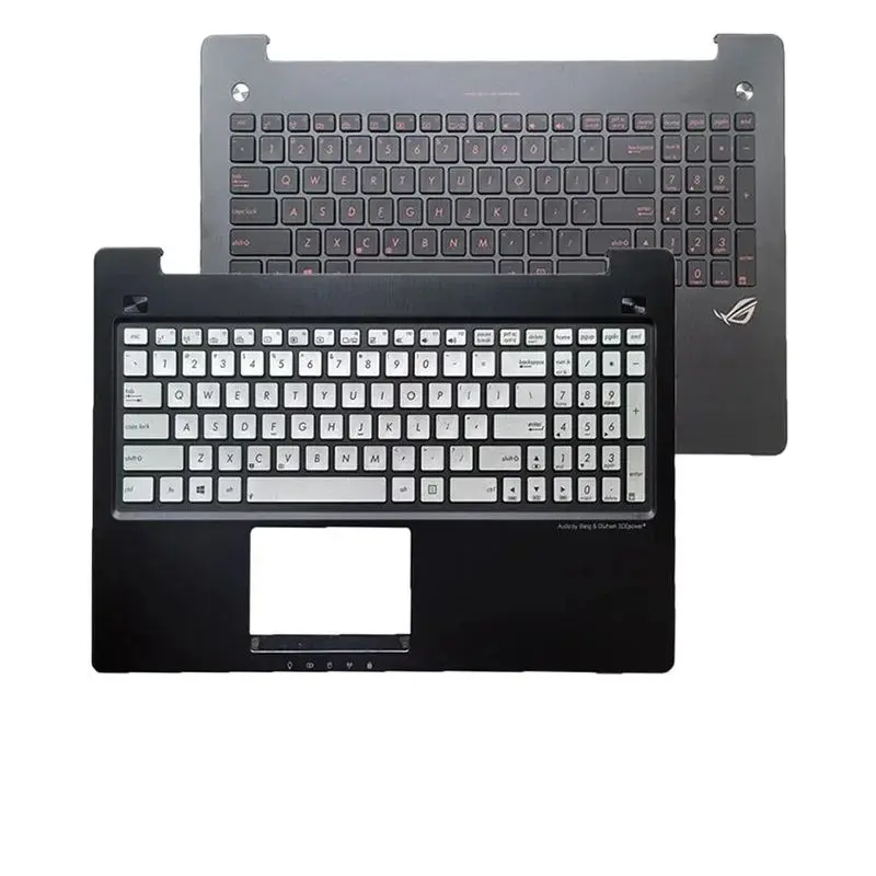 New US Backlit Keyboard with Black Palmrest C Cover For N550JA N550J N550JK N550JV N550 Top Case