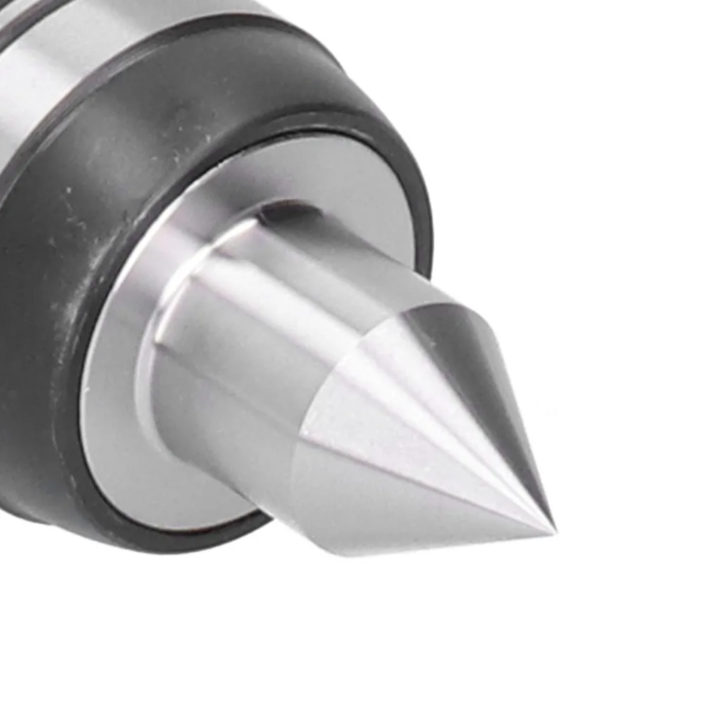 MT2 Morse Taper Live Center Hardened Steel Bearing Rotating Head Lathe Center Precision Ground 5-Slot Morse Taper Center