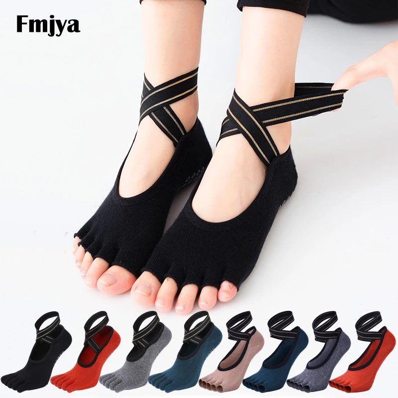 

Full Five Finger Yoga Socks Silicone Pilates Barre Socks Fitness Sports Dance Slippers Half Toe Socks with Grips For Women Girls