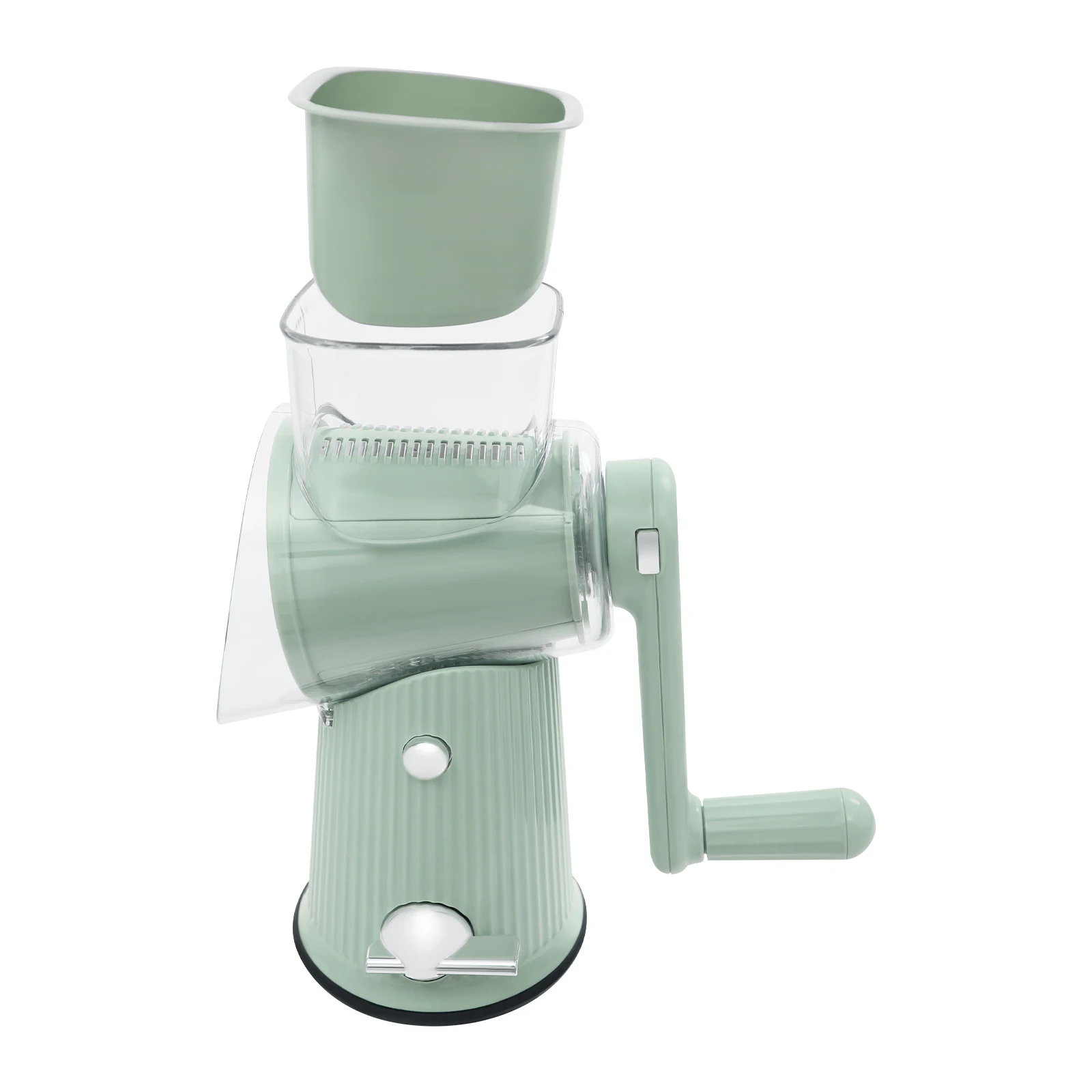 

Ручная овощерезка с 5 лезвиями, нарезка ломтиками/кусачками/волнистыми полосками, основание на присоске, безопасный закрытый дизайн для домашнего ресторана