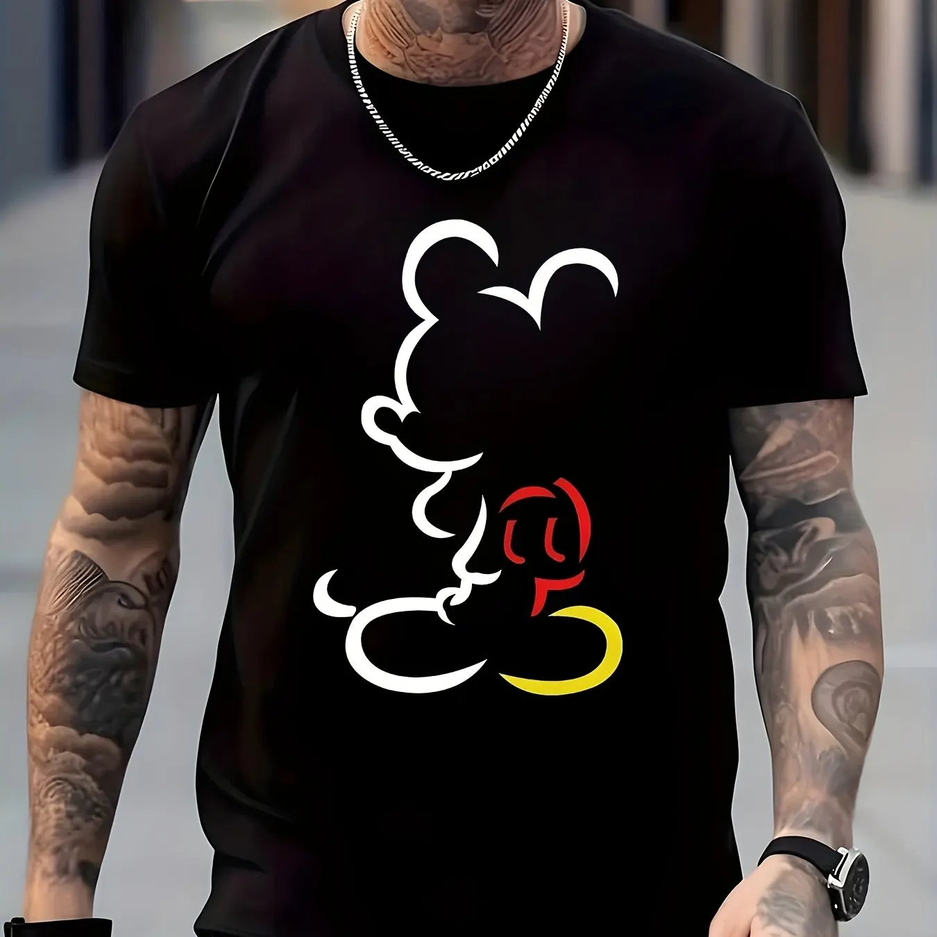 

Disney Mickey Mouse Cartoon Animated Summer T-Shirt Boys and Girls Casual Sports Comfortable Short Sleeve Family Parent-Child