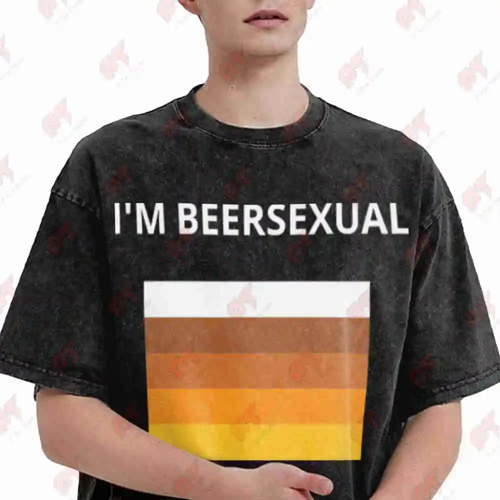 I Am Beersexual Beer Pride Craft Lover Vintage Washed Tee Pure Cotton T-Shirt