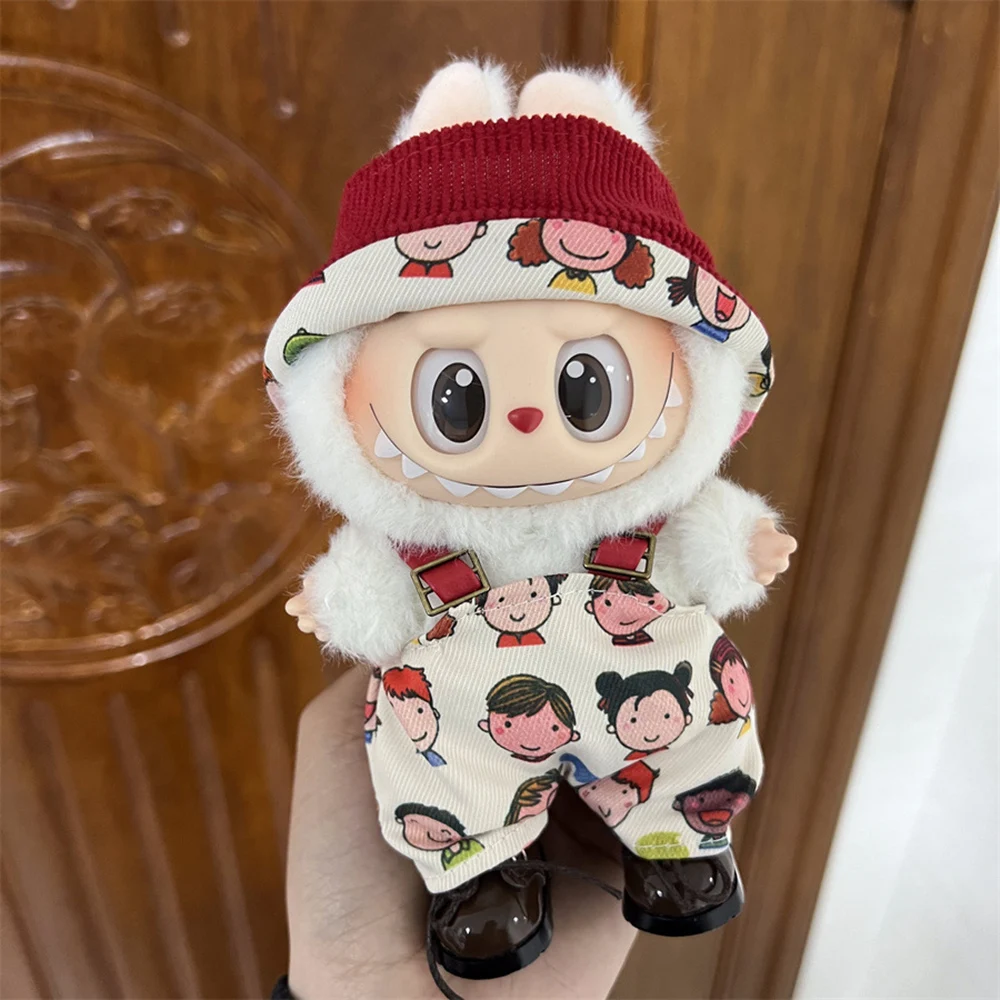جديد صغير أفخم ل Labubu دمية الملابس مجموعة اكسسوارات 15-17 سنتيمتر دمية DIY بها بنفسك الملابس والاكسسوارات الهدايا