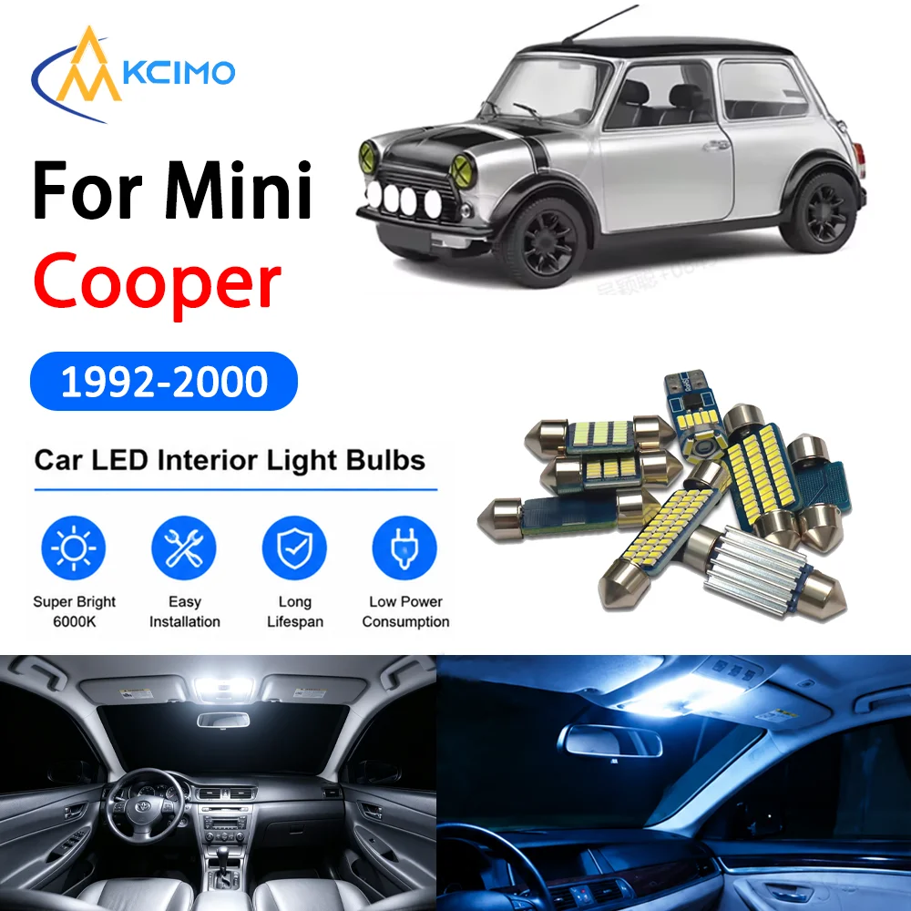 KCIMO Complete LED Interior Dome Light Kit For Mini Cooper 1992-2000 Door Courtesy Bulb Canbus Mirror Reading Safer Lamps
