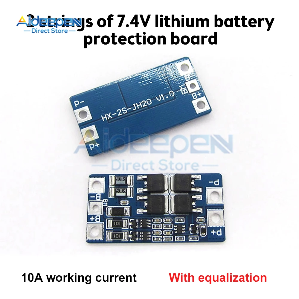 1Pcs 2S 10A 7.4V 18650 리튬 배터리 보호 보드 8.4V 균형 기능/과충전 보호 좋은 품질