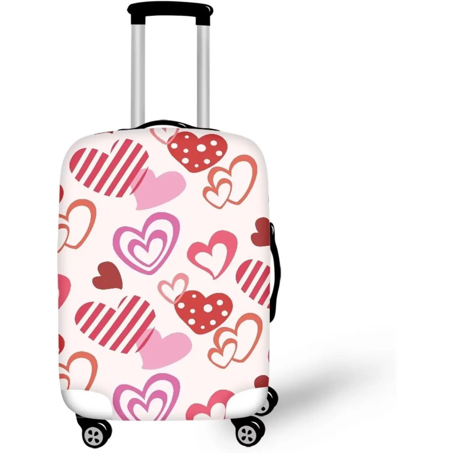 

Minimalist Pink Heart Suitcase Cover Luggage Cover for Women Men Washable Suitcase Protector Luggage Accessories