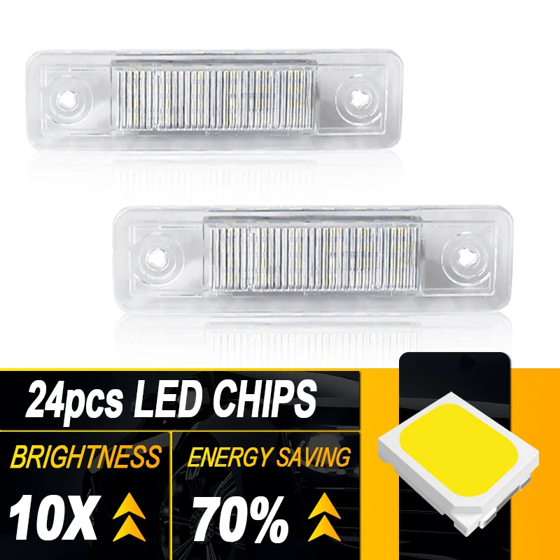 2Pcs OEM# 1224143/09197577/90213642 LED License Number Plate Light for Buick Excelle Opel Tigra Zafira Speedster Corsa Astra