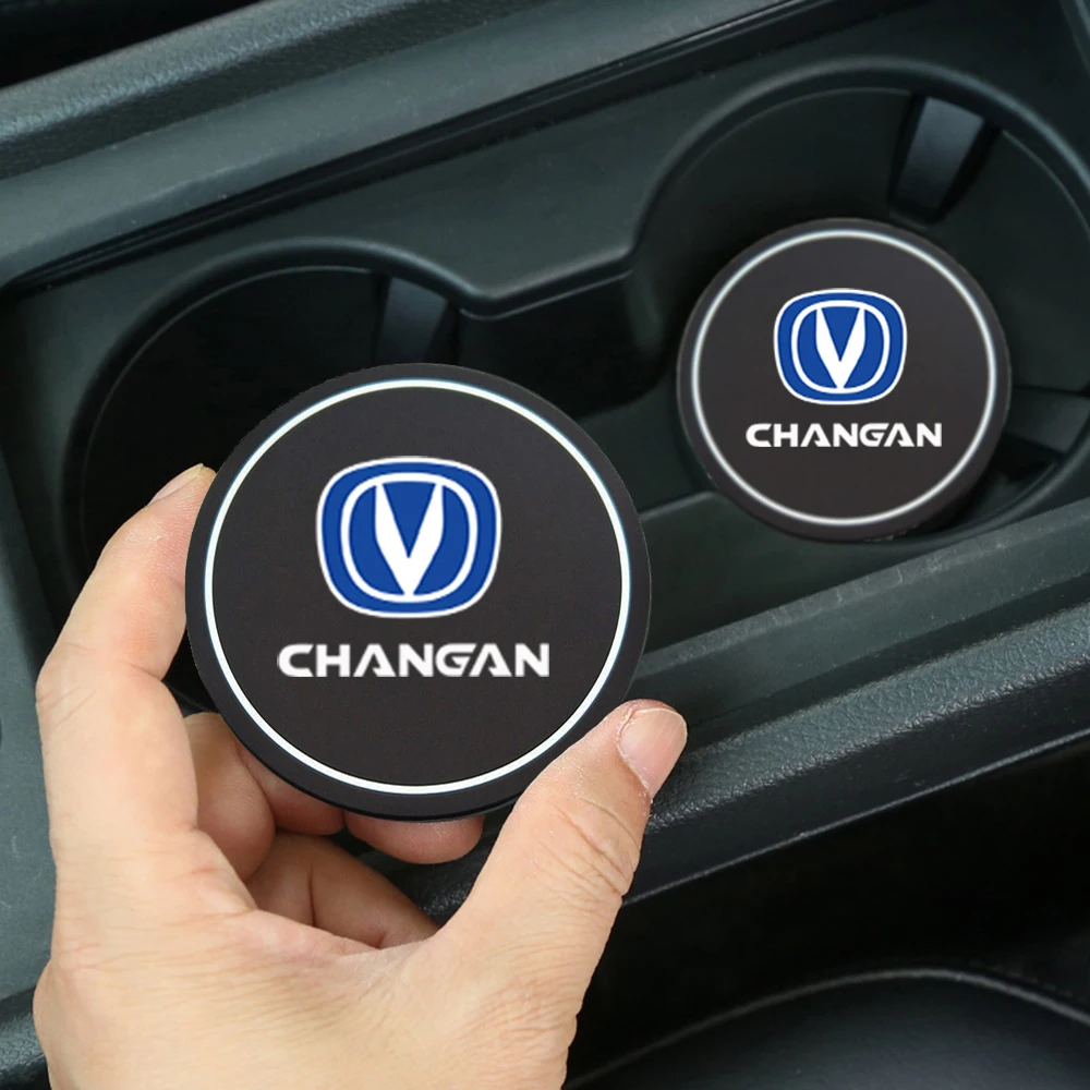 2 Stuks Auto Coaster Water Cup Fles Houder Anti-Slip Pad Mat Silicagel Voor Changan Cs25 Cs35 Cs55 Cs75 Cs85 Cs95