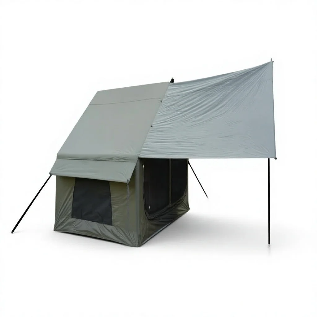 6.3 Square Meters Inflatable Camping Tent Sun Canopy Single Door No Window Two Bedrooms 300D Oxford Waterproof Quick Opening