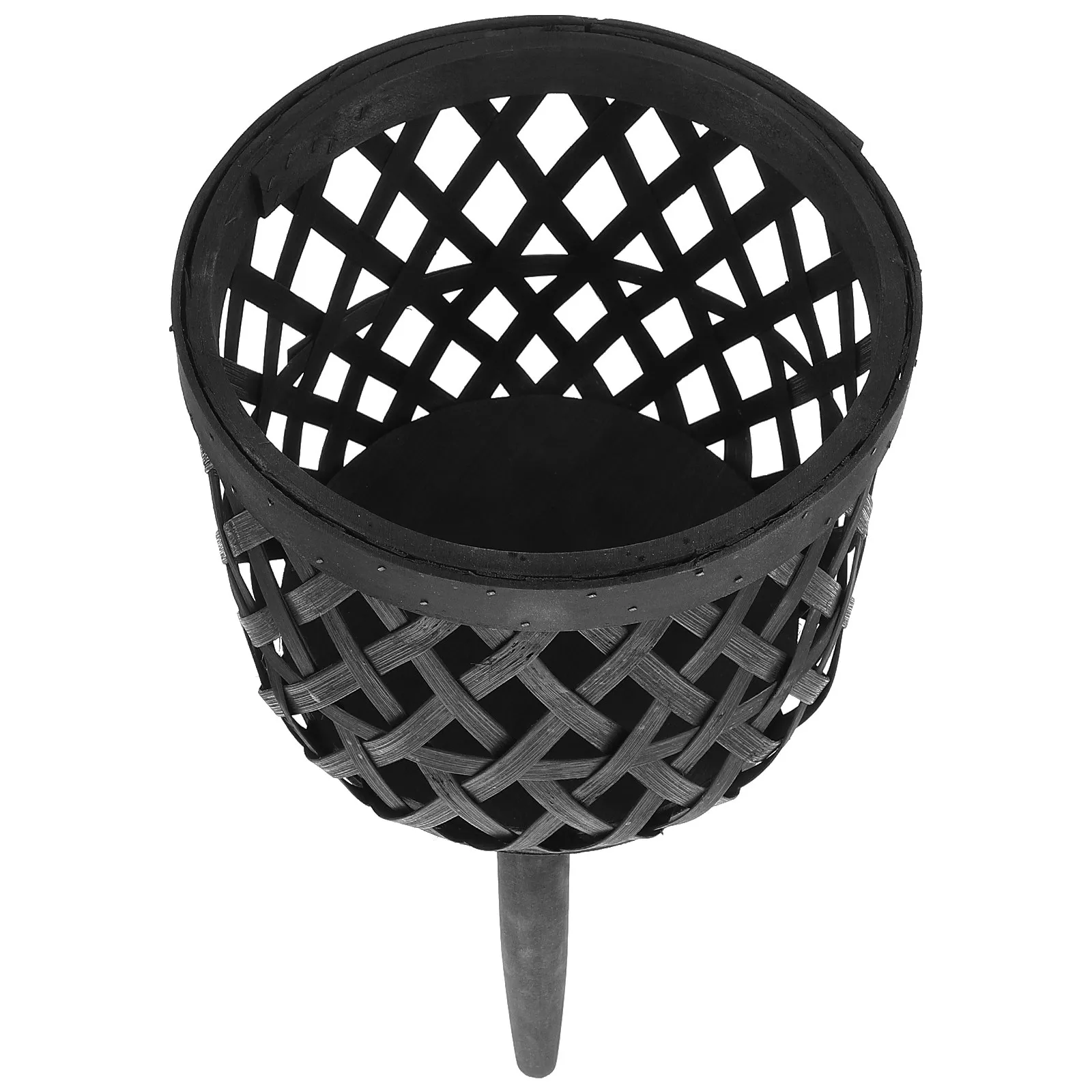 Woven Planter Basket Rustic Style Decorative Plant Pot Holder Indoor Outdoor Flower Pot Stand Balcony Flower Shelf Natural Wood