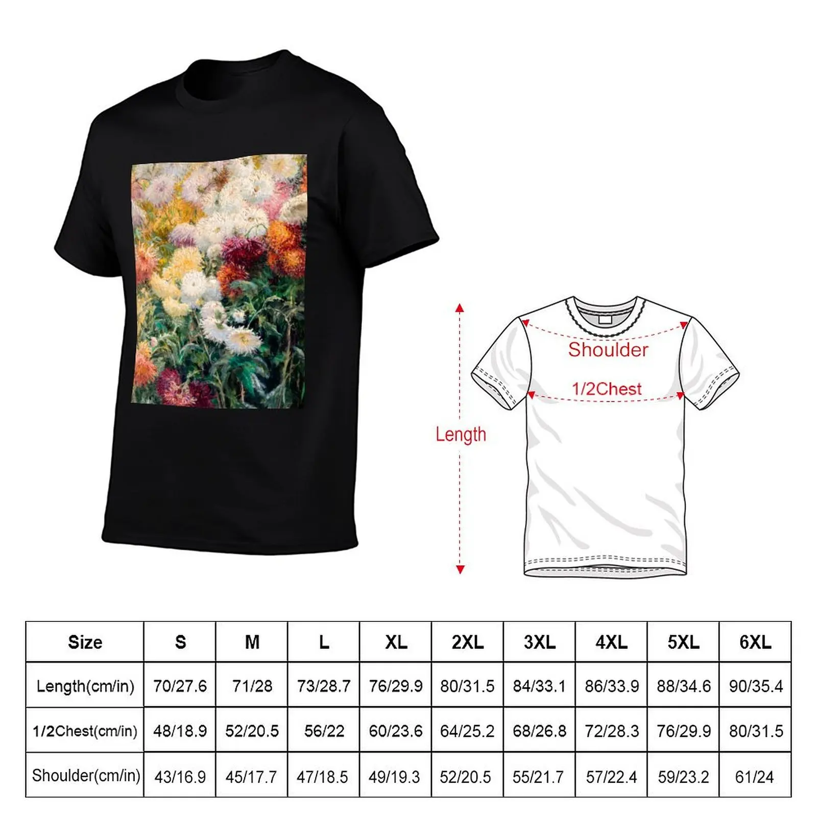 Chrysanthemums in the Garden at Petit–Gennevilliers by Gustave Caillebotte T-Shirt oversizeds Aesthetic clothing mens clothes