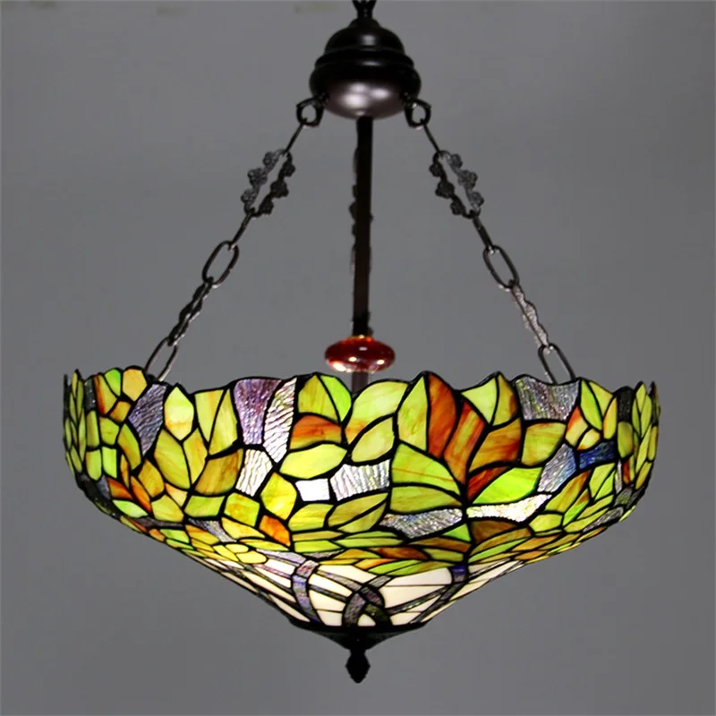 OUTELA Tiffany Pendant Lamp LED Creative Color Glass Vintage Hanging Light Decor for Home Dining Room Bedroom Hotel