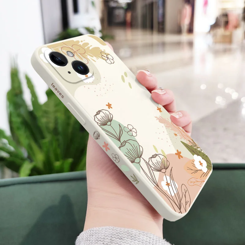 Warm Heart Flower Phone Case For iPhone 17 17 Air 16 16e 15 14 13 12 11 Pro Max Mini X XR XS Plus Cover