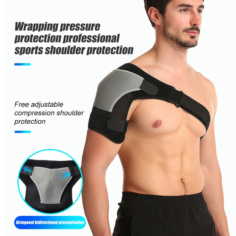 Shoulder Support with Pressure Pad, Adjustable Shoulder Brace for Torn Rotator Cuff, Tendonitis, Dislocation, AC Joint, Bursitis