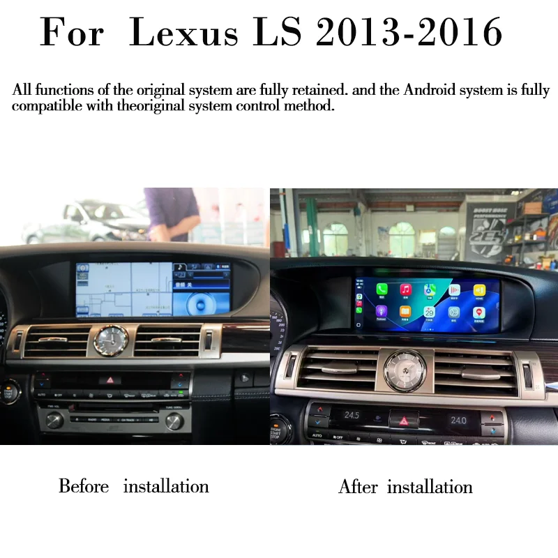 12.3-inch Android 13 multimedia player with navigation GPS, for Lexus LS 400 LS460 2013-2016, wireless Carplay car radio  DSP