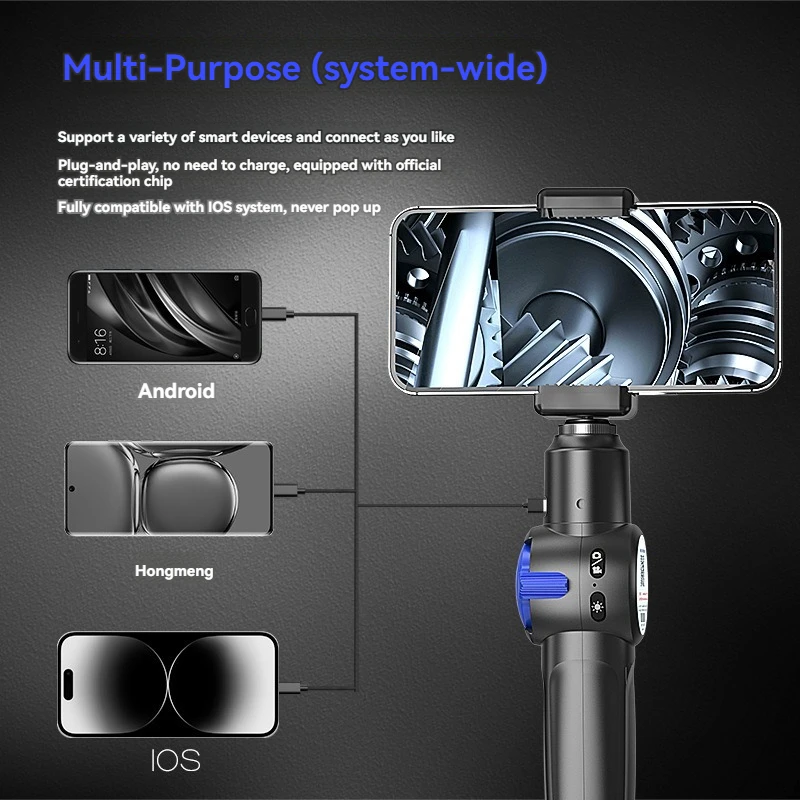 360° two-way rotating hinge Android/ios car inspection endoscope HD 2 million pixels IP67 waterproof industrial endoscope