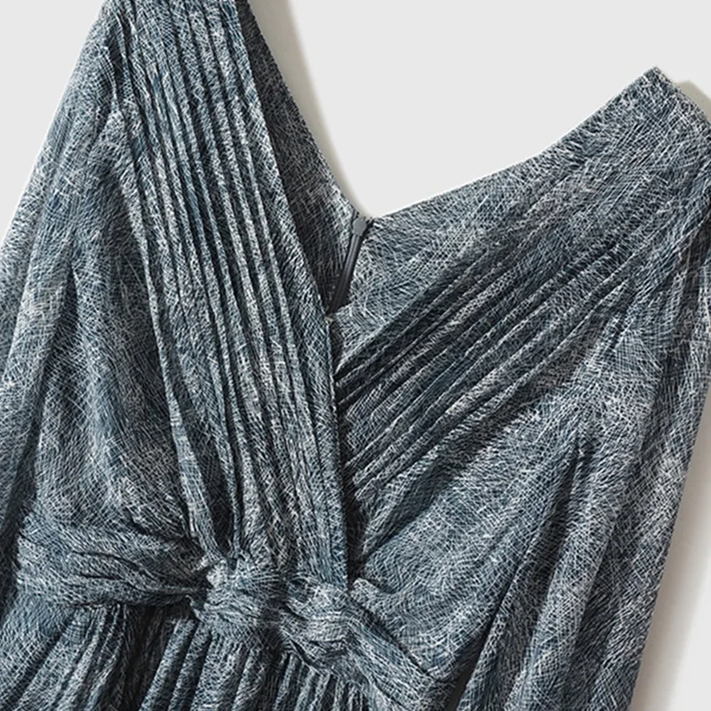 Saia de seda de comprimento médio de seda de camada dupla de alta qualidade vestido plissado feito à mão roupas femininas