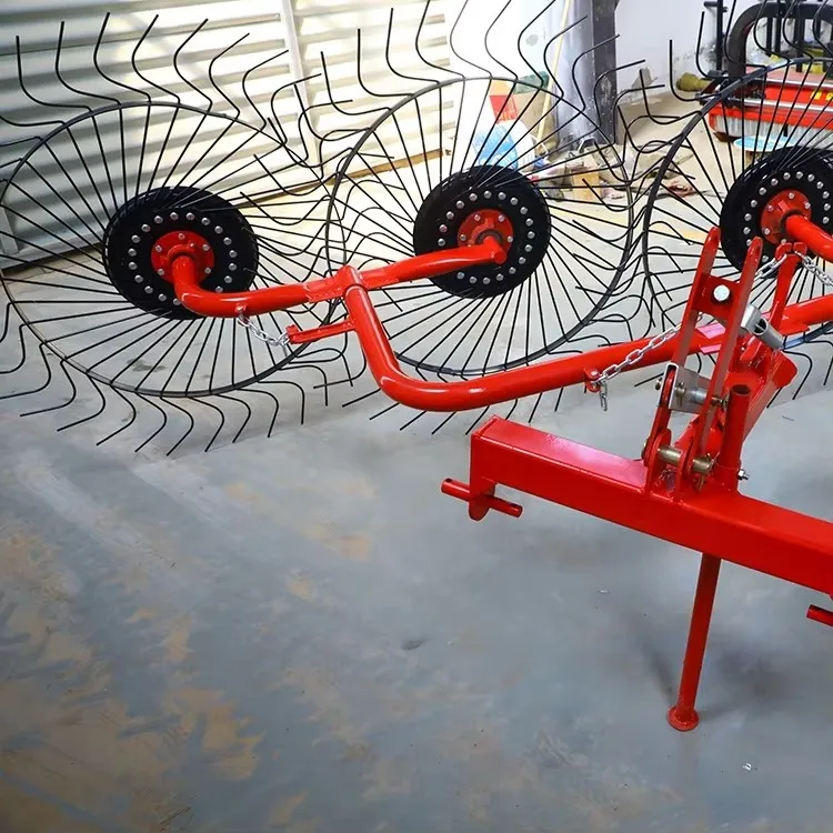 Multifunction 4 Wheel Tractor Trailed Farm Raker Forage Harvester High Productivity  for Fodder Collection Rice Straw Bale view 4