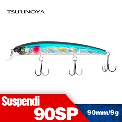TSURINOYA 92SP Suspending Pike Floating Minnow Lures 92mm 9g DW78 Fishing Wobblers Long Casting Jerkbait Baits Three 8# Hooks