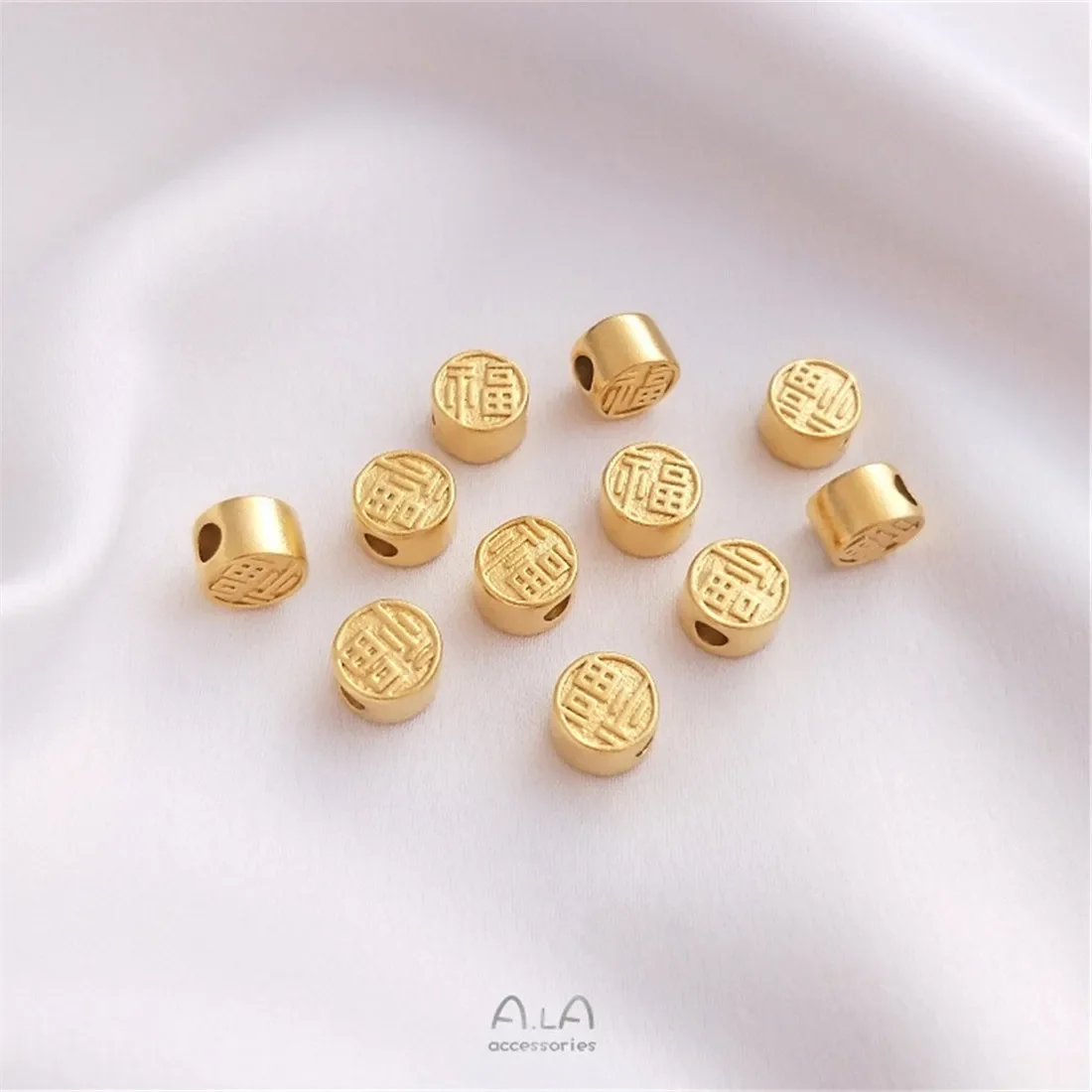 Vietnam Sha Jin Fu Zi Big Hole Flat Bead, Transport Bead, Handmade DIY Bracelet Separation, Jewelry with Bead Accessories, C243