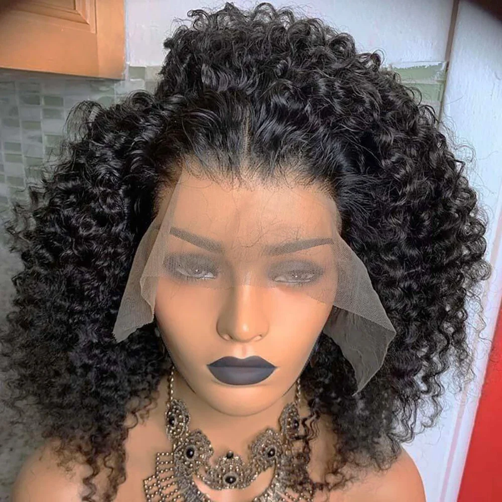 

Brazilian 7x5 13x4 Glueless Curly Lace Front Wig Short Bob Wig Deep Water Wave 13X6 Hd Lace Frontal Human Hair Wigs For Women