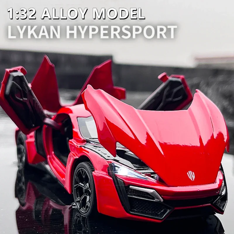 

1:32 Lykan Hypersport High Simulation Diecast Metal Alloy Model car Sound Light Pull Back Collection Kids Toy Gifts