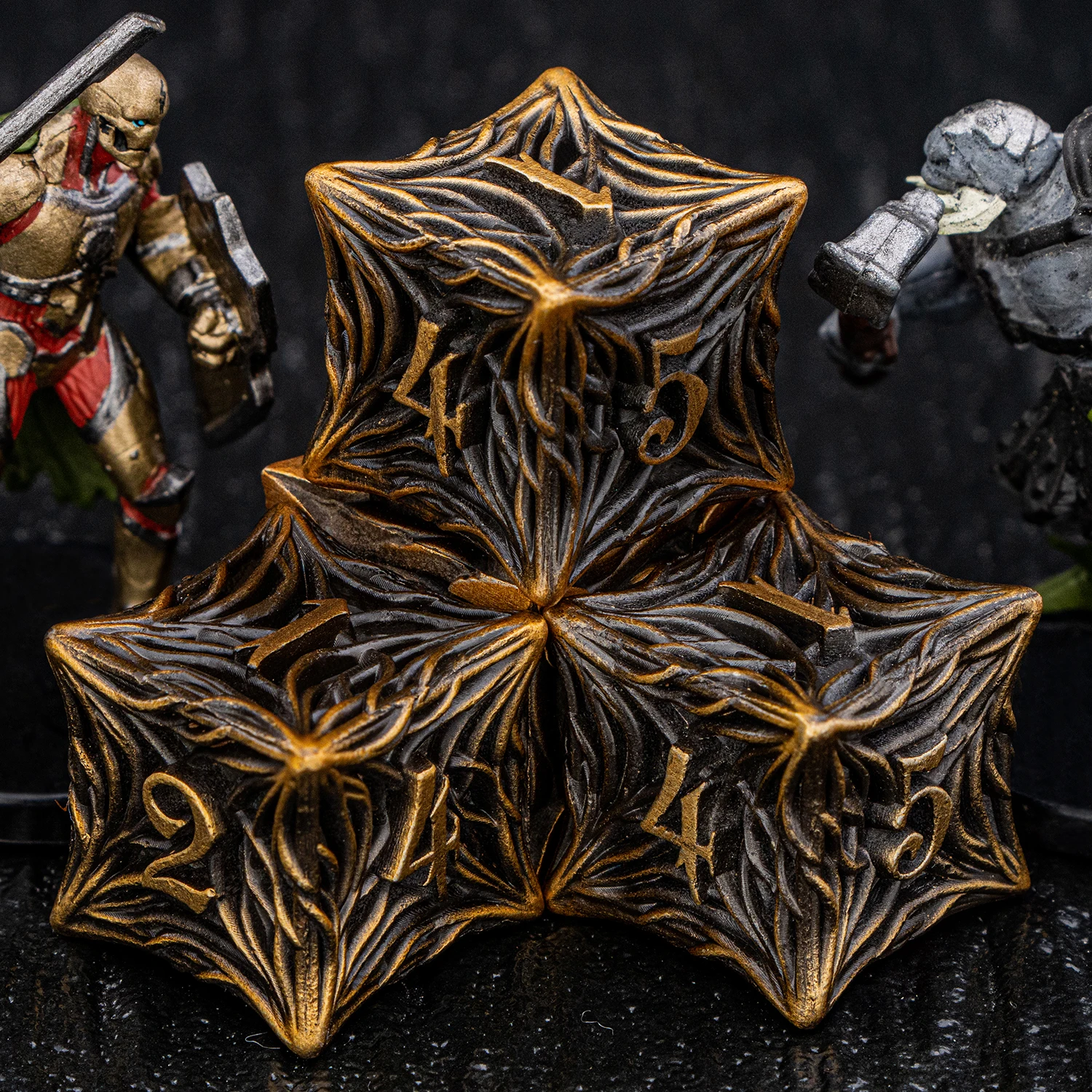 

Набор металлических кубиков D20 DND в стиле старинного золота, дизайн «Корень дерева», для Dungeons & Dragons, Pathfinder, D&D, многогранные кубики для ролевых игр