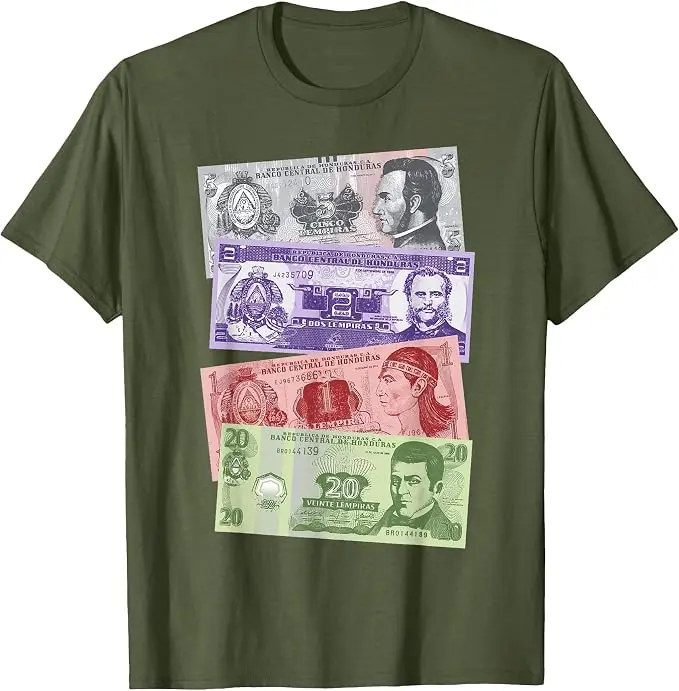 Honduras Billetes, Lempiras T-Shirt Y2k Persönlichkeits-Grafik-Bekleidung für Frauen Männer A Por Baleadas Catrachos Neuheits-Geschenk-T-Shirt-Oberteile – Detail 11