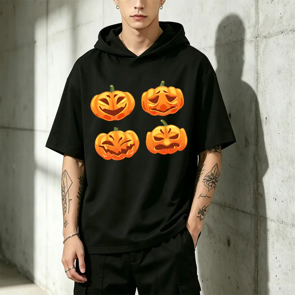 Men's Hooded Sweatshirt with Creative Halloween Print