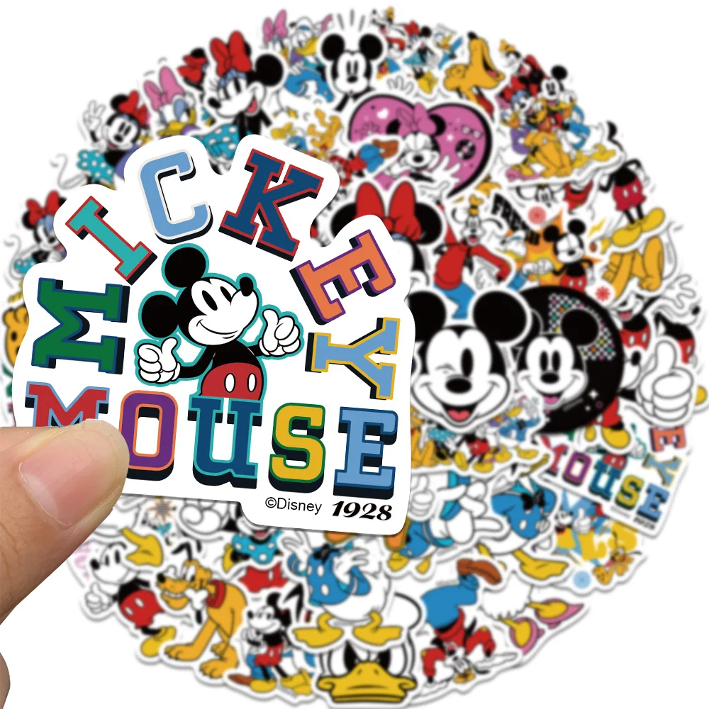 50pcs Disney Film Mickey Aufkleber Anime Aufkleber DIY Skateboard Laptop Motorrad cool niedlich Cartoon Aufkleber Pack Kinder Spielzeug