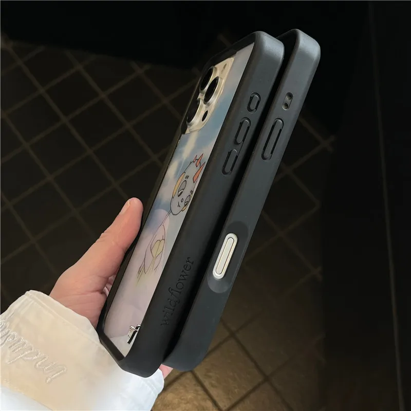 Wildflower Cases Emergency Intercom Phone Case for iPhone 16 15 14 13 12 17 Pro Max Plus 16pro 17Air WF Couples Cartoon Cover