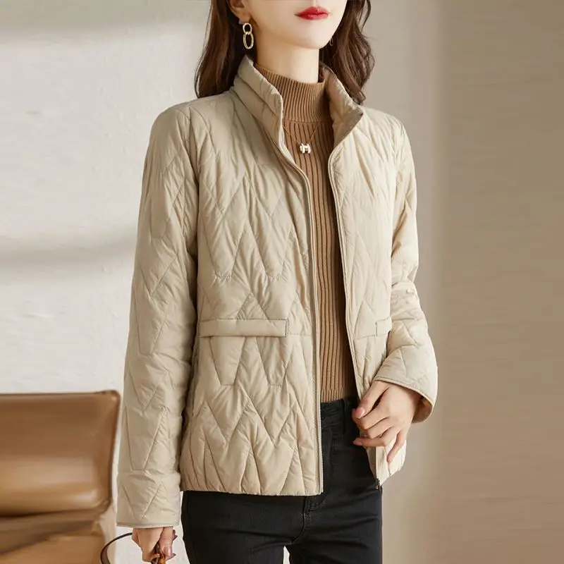 

Down Cotton Thin Small Coat Women Short New Middle-aged Mother Thin Autumn Winter Cotton Coat