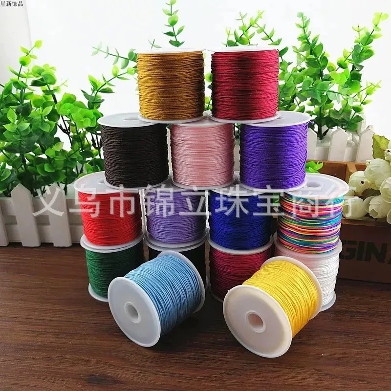 Taiwan Quality Nylon Braided Cord #72 Jade Thread 0.8mm, Red Beading String for DIY Handmade Bracelet Jewelry Making Supply