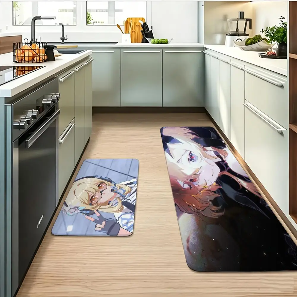 Lumine Genshin Impact Floor Mat Flannel Rug, Suitable For The Living Room Or Bathroom; Non-slip And Absorbent.