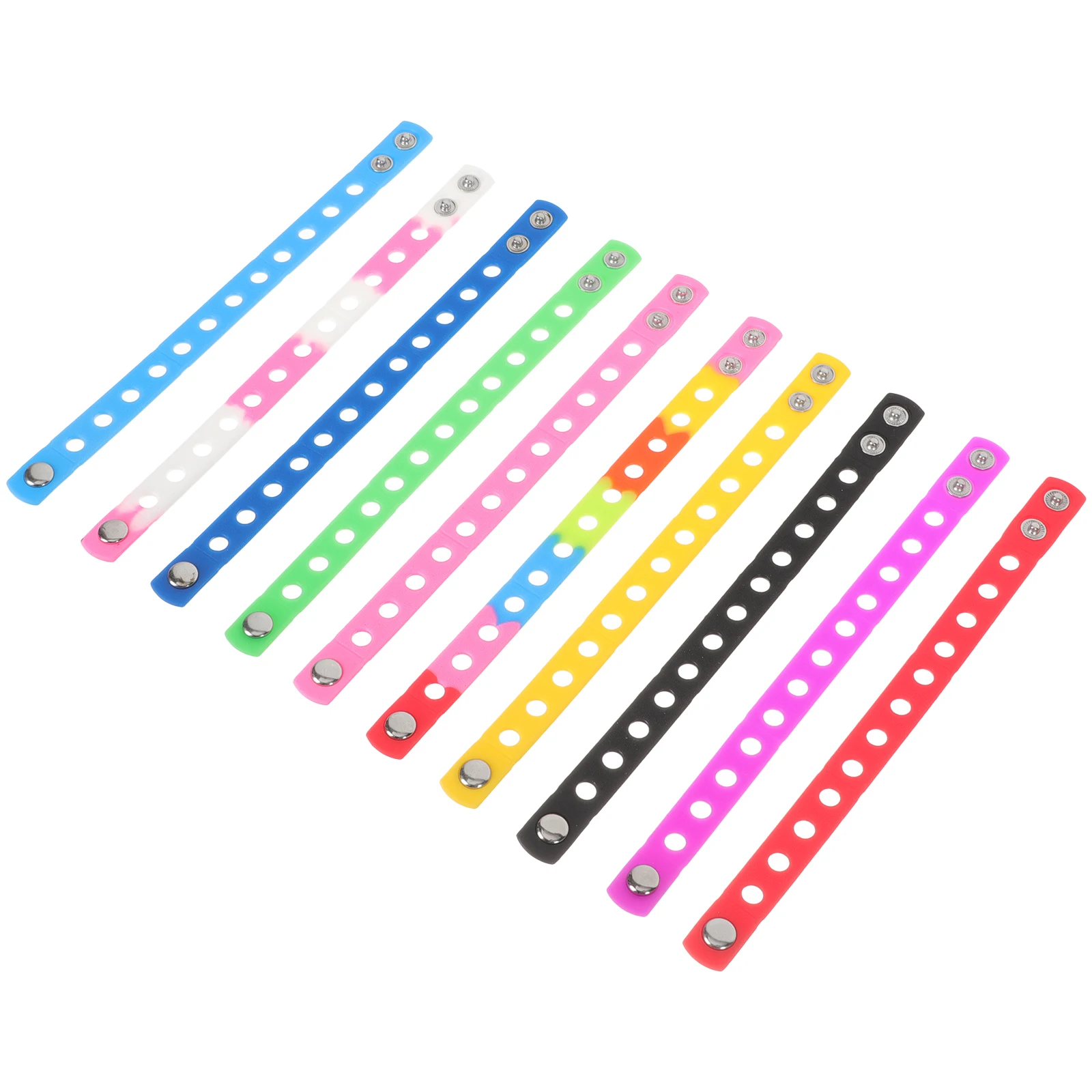 

10 Pcs Colored Silicone Bracelet Wristbands Sports Bracelets Silica Gel Toddler