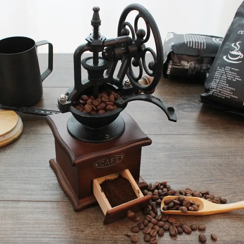 

Retro Manual Coffee Grinder Ferris Wheel Design Coffee Bean Grinder Professional Ceramic Grinding Mini Burr Mill Grinders