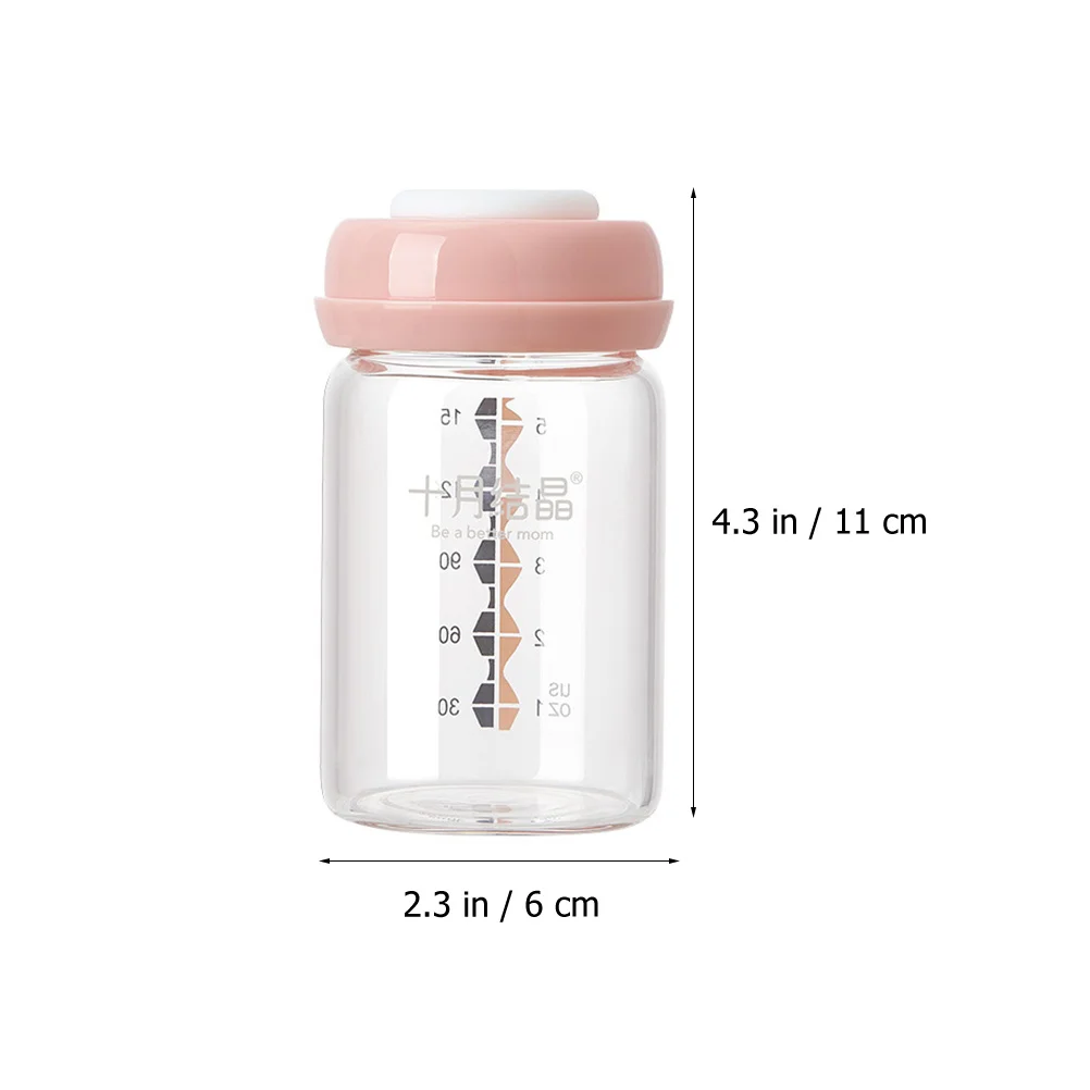 2 Pcs Glass Feeding Bottle Breastfeeding Bottles Baby Milk Storage Containers Breastmilk Storing Cups