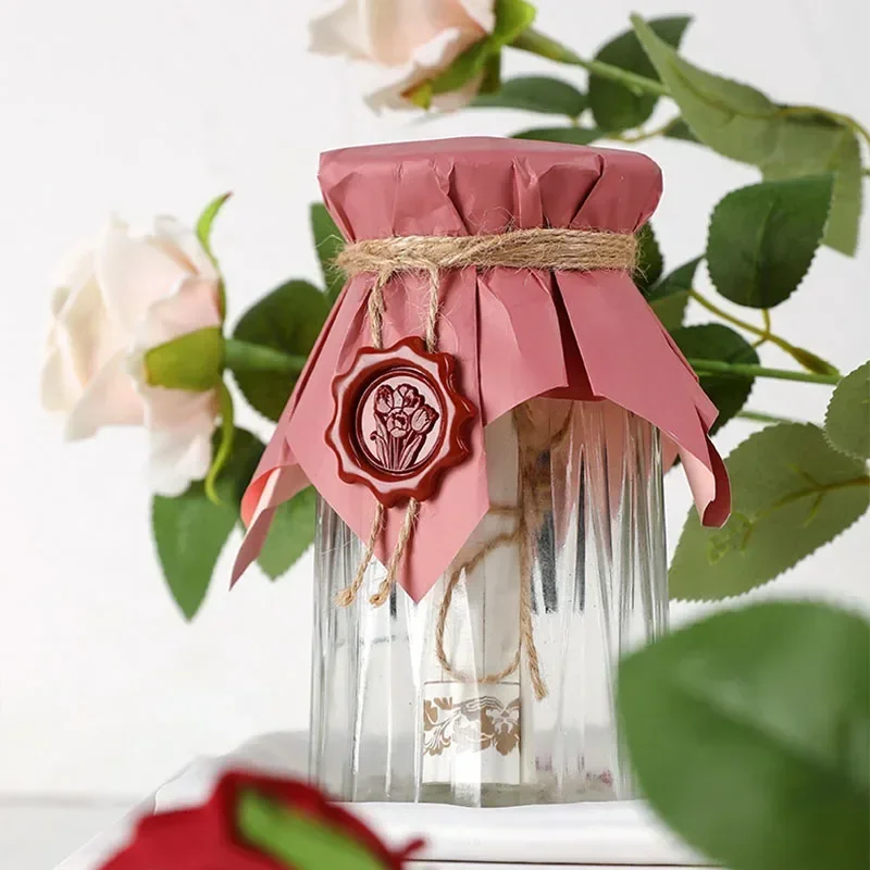Wax Seal Metal Mold Holder Metal Sealing Round Flower Heart Wax Seal Stamp Rings Wedding Shape for Card Making Supplies SB037