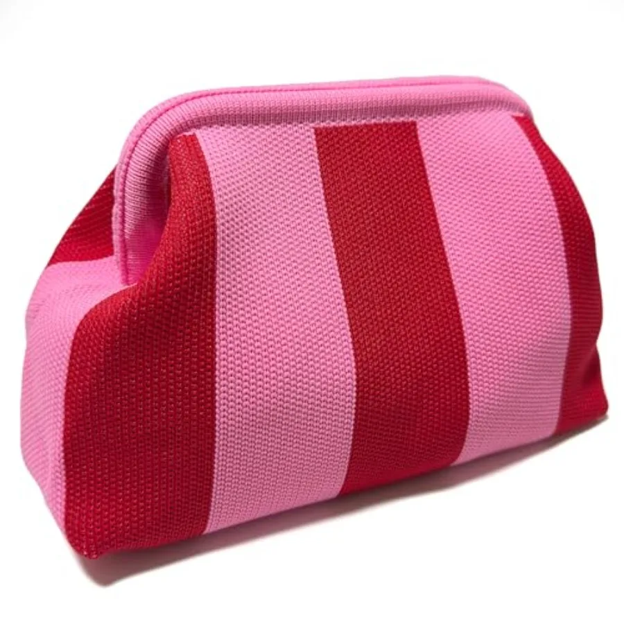 

Clutch Purses for Women Summer Woven Beach Bags Purse with Strip Dumpling Ruched Cloud Purse Knit Evening Handbags