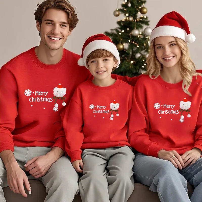 

Family Matching Christmas Sweatshirt Mother Daughter Clothes Cotton Parent Child Couple Adult Kids Family Christmas Pajamas