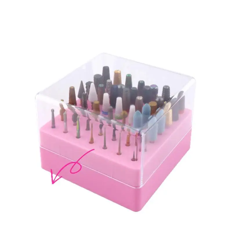 1 Stück Nagelschleifkopf-Halterständer mit 49 Löchern, Aufbewahrungsbox für Nagelbohrer, Fräserhalter für 2,35 mm Schaft – Detail 7
