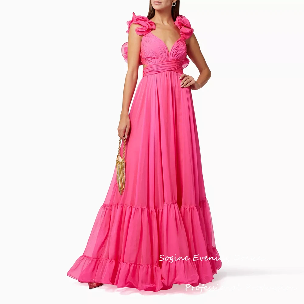 Sukienki wieczorowe z szyfonu na ramiączkach spaghetti, rozkloszowane, warstwowe sukienki koktajlowe, marszczone suknie wieczorowe dla kobiet, długa suknia wieczorowa.