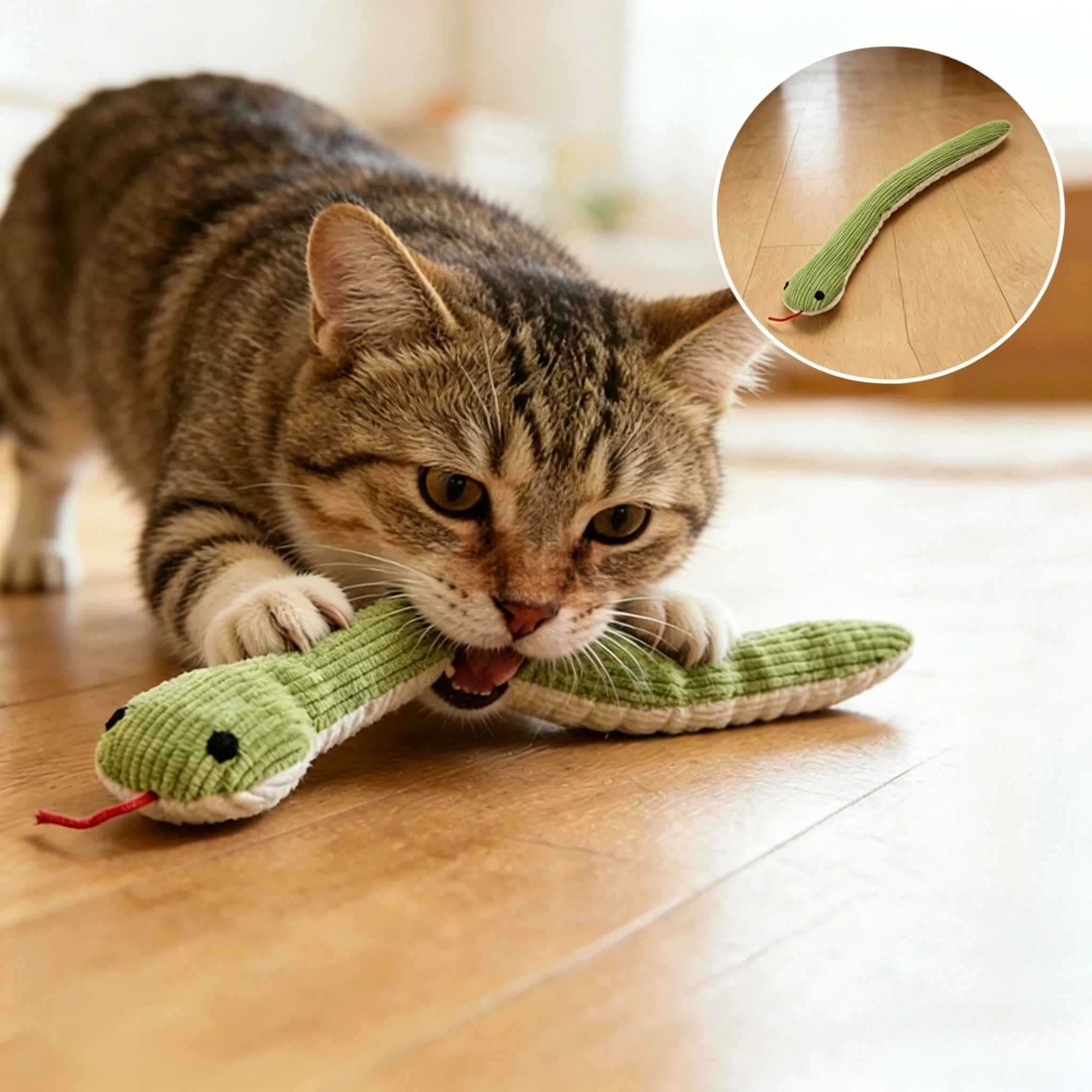 Snake Shaped Plush Pet Toy Bite Resistant Teeth Cleaning Sound Making Interactive Chew Plaything for Cats Dogs Indoor Play