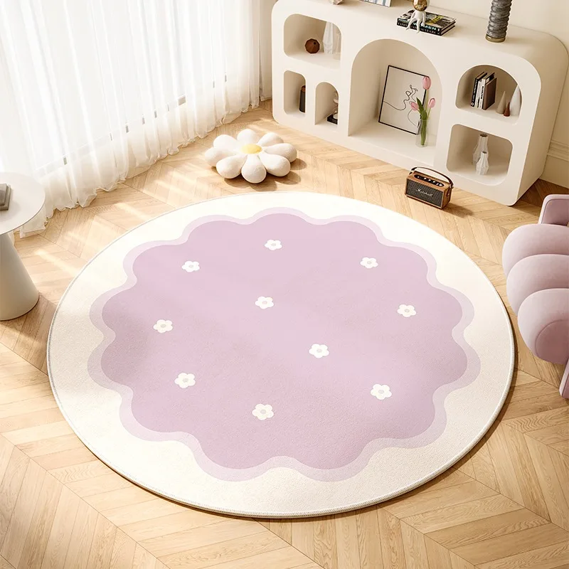 

Милый игровой коврик для детской комнаты, мягкий ковер, круглый коврик для ползания, коврики для спальни, напольный коврик для гостиной, украшение для дома, пушистый ковер