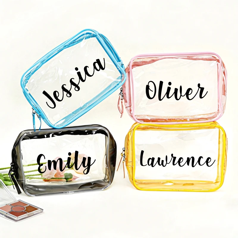 

Transparent Makeup Bag, Cosmetic and Toiletry Bags, Travel Cosmetic Pouch, Personalized Makeup Bag, Bridesmaid Bachelorette Gift