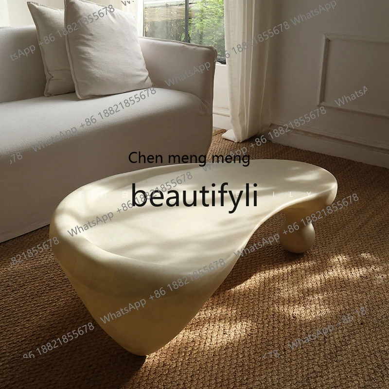 Living room wabi wind art sculpture display designer special-shaped coffee table fiberglass  R