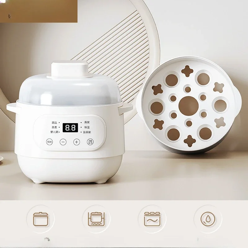 Electric Ceramic Slow Cooker Automatic Water-Sealing Bird\'s Nest Pot Stewing Wholesale Kitchen Appliance