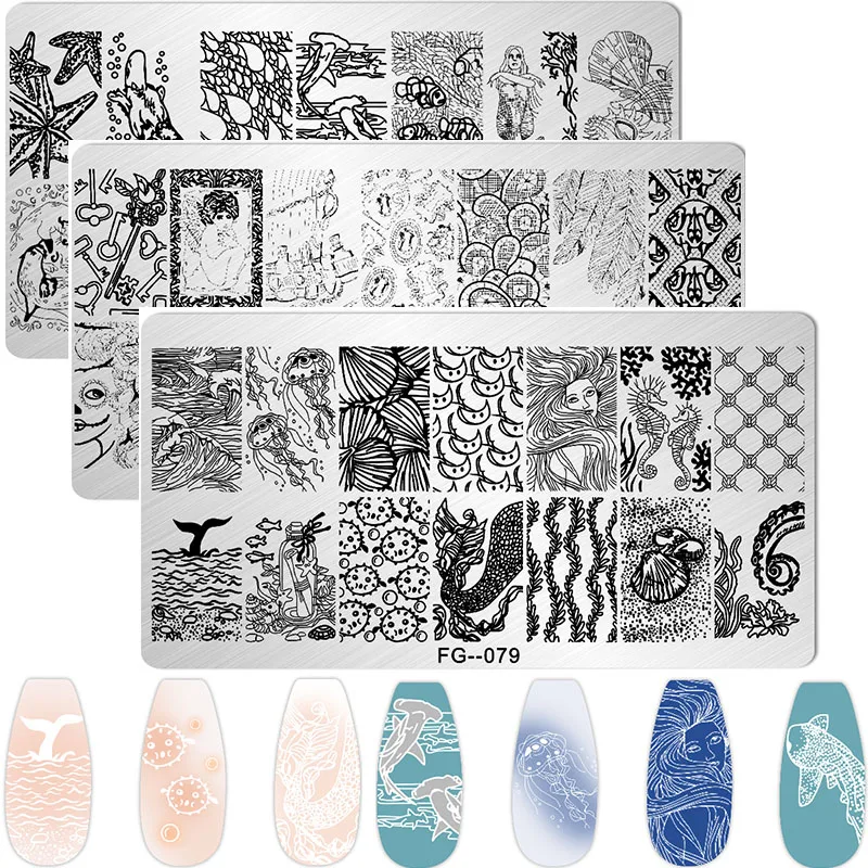 12*6cm Nails Cartoon Skull Image Nail Art Stamping Plates Halloween Festival Pattern Nail Stamp Templates Stencil Manicure Tool